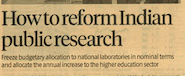 How to reform Indian Public research
